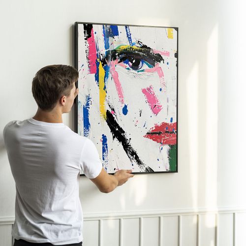 Plakat w ramce abstrakcja portret twarz 50x70 cm w czarnej ramie na Arena.pl