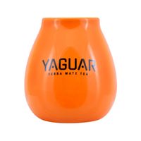 Tykwa Ceramiczna pomarańczowa z logo Yaguar - 350 ml