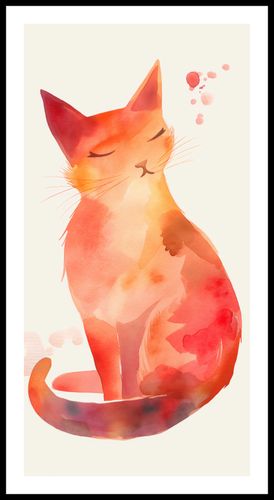 Plakat 50x100cm Akwarelowy Kot na Arena.pl