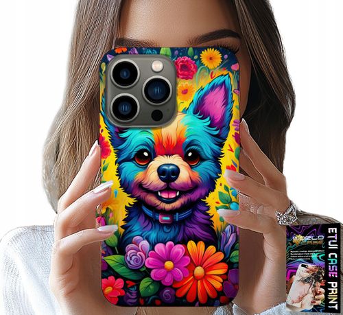 ETUI DO IPHONE 14 PRO - KWIACISTE WZORY PIESEK PIES JORK PLECKI na Arena.pl