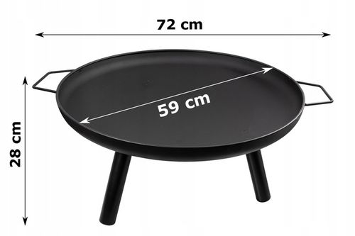 Grill Palenisko Czarne Ogrodowe Misa 58cm Stalowe Solidne Duże Do Ogniska na Arena.pl