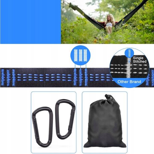 PASY DO MOCOWANIA HAMAKA, 2 SZTUKI, PASY Z 2 KARABIŃCZYKAMI, NA KEMPING na Arena.pl