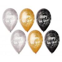 balony sylwestrowe happy new year złote czarne sre