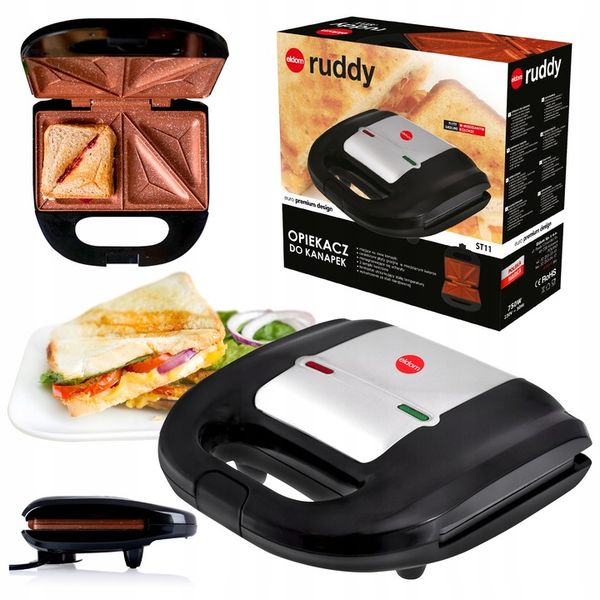 OPIEKACZ KANAPEK TOSTÓW SANDWICH ELDOM CERAMICZNY Z POWŁOKĄ GRANITOWĄ zdjęcie 1