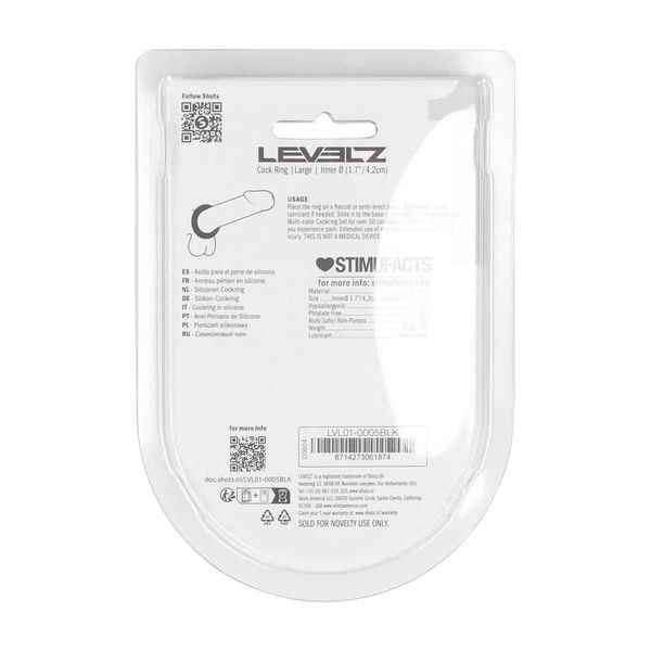 Liquid Silicone Cockring - L - Black zdjęcie 3