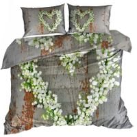 Pościel 3D bawełna satyna 160x200cm KONWALIOWE SERCE