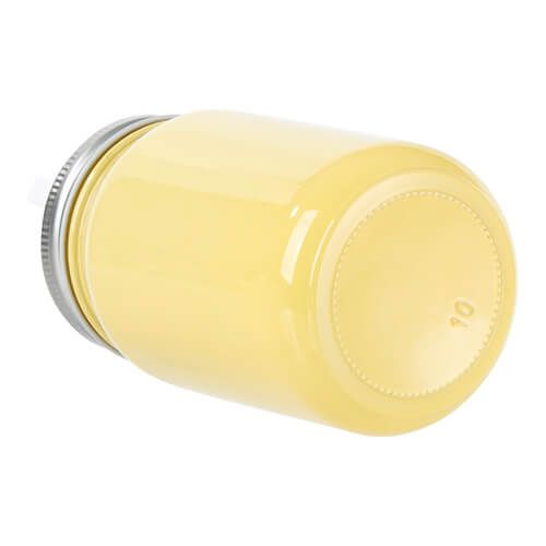 Kubek szklany 450 ml Mason Jar Full Color bez uszka do sublimacji - żółty na Arena.pl