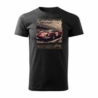Koszulka z samochodem Ferrari Dino F1 Le Mans kolekcjonerska męska czarna REGULAR S