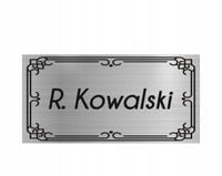 TABLICZKA nierdzewna laminat GRAWER Z TWOIM NAZWISKIEM na drzwi 15x5 cm