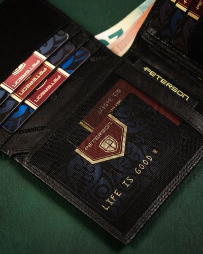 składany portfel męski ze skóry naturalnej - peterson na Arena.pl