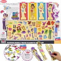 MAGNETYCZNA GRA UBIERANKA DREWNIANA UKŁADANKA PUZZLE MONTESSORI