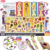 MAGNETYCZNA GRA UBIERANKA DREWNIANA UKŁADANKA PUZZLE MONTESSORI