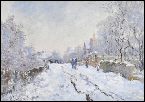 Plakat 100x70cm Snow at Argenteuil, Monet Vintage do Salonu na Arena.pl