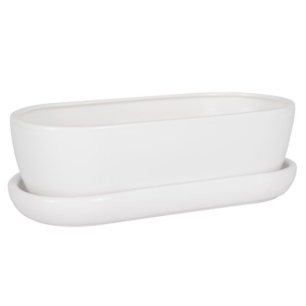 Kaktusiarka Ceramiczna 27cm doniczka biała eco zdjęcie 1