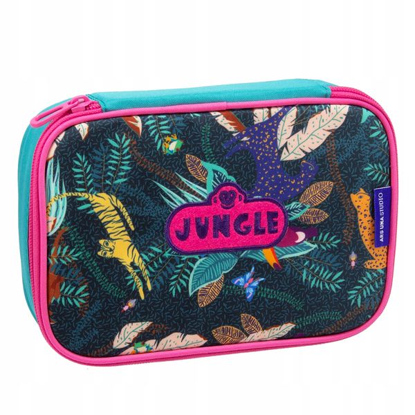 JUNGLE duży pojemny piórnik 4 ścianki 0629 zdjęcie 1