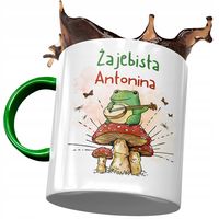 Kubek Zielony Dla Antoniny Dziewczyny Na Prezent Z Nadrukiem Ze Zdjęciem