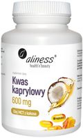 Aliness Kwas kaprylowy 600 mg 90 kaps Energia Aktywność fizyczna Dieta KETO