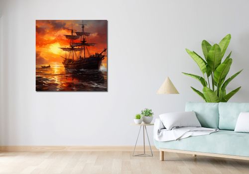 Obraz 90x90cm Ogień na Wodzie na Arena.pl