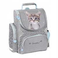 TORNISTER SZKOLNY KOTEK PASO DLA DZIEWCZYNKI KLASA 1 2 3 SZARY