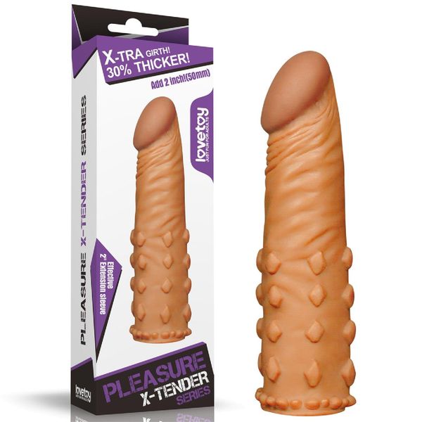 Add 2"" Pleasure X Tender Penis Sleeve Brown zdjęcie 1