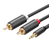 Kabel UGREEN AV102 2xRCA-Jack 3.5mm 5m Audio DO TV, PC Czarny