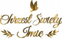 BANER GIRLANDA dekoracje na Chrzest Święty BANNER CHRZEST ŚW. + IMIĘ ZŁOTY