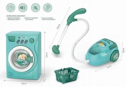AGD Odkurzacz + pralka+ Akcesoria Happy Family na Arena.pl