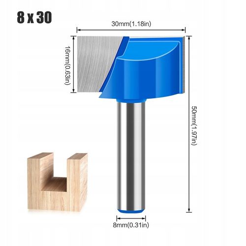 Frez do drewna planowania 30mm 16mm chwyt 8mm węgl na Arena.pl