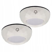 2x Lampka Samoprzylepna LED Podszafkowa Okrągła BIAŁA Światło do Szafy