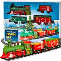 KOLEJKA ELEKTRYCZNA DELUXE ŚWIĄTECZNA Z OŚWIETLENIEM DŹWIĘKIEM POD CHOINKĘ