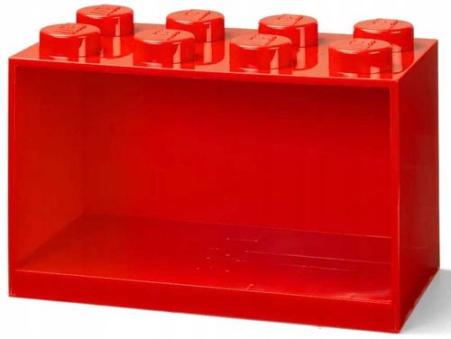 lego - półka w kształcie klocka z ośmioma wypustkami - czerwona na Arena.pl