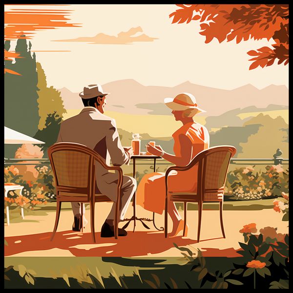 Plakat 100x100cm Retro Randka zdjęcie 2