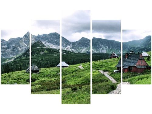 70 100CM OBRAZ 5 ELEM CHATY TATRZAŃSKIE DRUK PŁÓTNO na Arena.pl