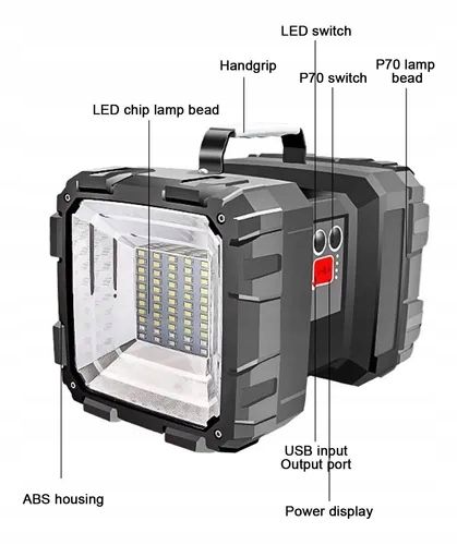 MOCNA LATARKA AKUMULATOROWA LED SZPERACZ CREE na Arena.pl
