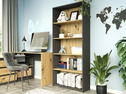 REGAŁ 80CM PÓŁKA SZAFKA KSIĄŻKI SEGREGATORY ANTRACYT MIX ARTISAN na Arena.pl