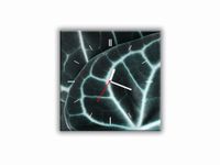 ZEGAR SZKLANY KWADRATOWY - Ciemne liście