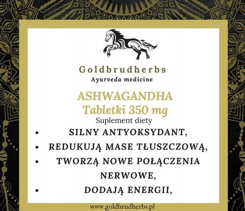Ashwagandha 350 mg 90 kapsułek NERWICA, BRAK SNU na Arena.pl