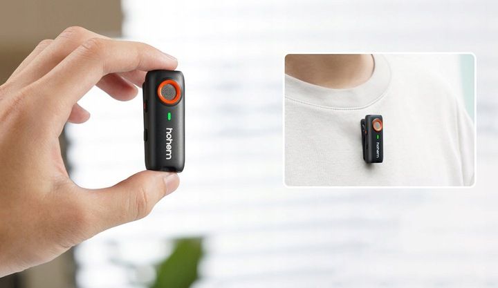 Mikrofon bezprzewodowy Hohem Lavalier Mic-01 (1 TX + 1 RX) Czarny Lightning zdjęcie 2