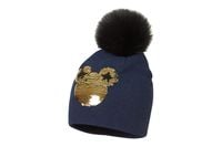 BROEL Signe czapka dla dziewczynki cekiny myszka miki granat 46-48