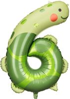 Balon foliowy Cyfra 6 - Żółw, 75x96 cm, mix