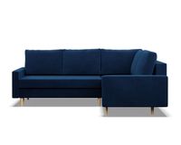 Duży narożnik, prawy, MILO, velvet, 223x172x92 cm, granatowy | TYLETEGOTU
