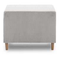 Pufa tapicerowana, podnóżek, sztruks, PANORA, 64x55x42, szary | TYLETEGOTU