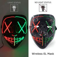 Maska LED neonowa straszna żółta – style 4