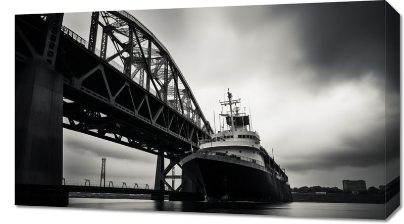 Obraz 70x40cm Statek przy Moście zdjęcie 1