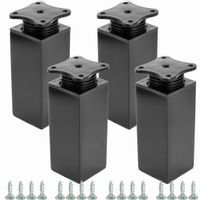 Nóżka nóżka stopka meblowa 40x40, H-100mm, regulacja, Czarny połysk, 4 szt