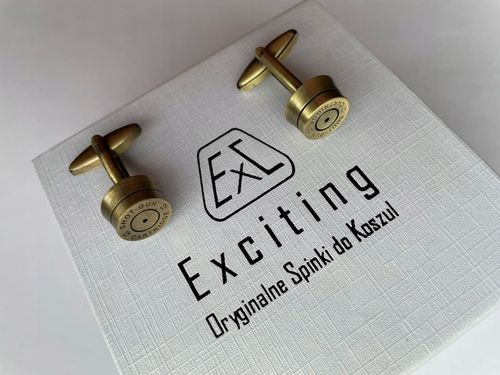 Spinki do mankietów EXC Nabój Naboje Łuski Shot Gun dla myśliwego żołnierza na Arena.pl