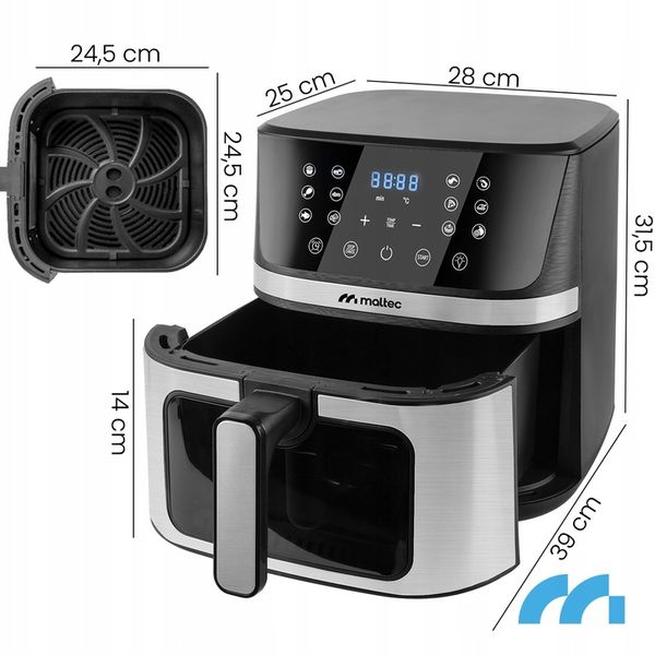 FRYTKOWNICA BEZTŁUSZCZOWA FRYTOWNICA AIR FRYER DUŻA 7L MOCNA 1800W zdjęcie 12