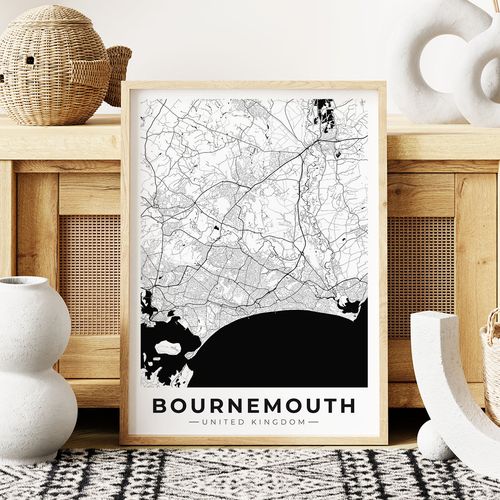 Plakat mapa plan miasta Bournemouth 50x70 cm na Arena.pl