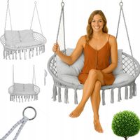 HUŚTAWKA OGRODOWA BOCIANIE GNIAZDO FOTEL WISZĄCY DWUOSOBOWY PODWÓJNY HAMAK