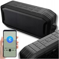 Czarny wodoodporny głośnik bezprzewodowy BT radio IPX7 sznurek na rękę